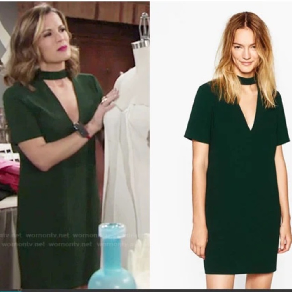 *As Seen On TV* Zara Woman Short Sleeve Shift Dress V Neck Collared Detail Small - Picture 8 of 8